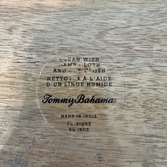 Tommy Bahama Wooden Tray Seahorse Handles Coastal Beach Decor Wood Serving Tray - Picture 6 of 9